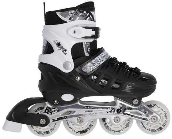 NH10905 4in1 Juodas DYDIS. L(39-42) INLINE PAČIŪRĖS SU MATMENYS. THE NILS EXTREME HOCKEY SKY
