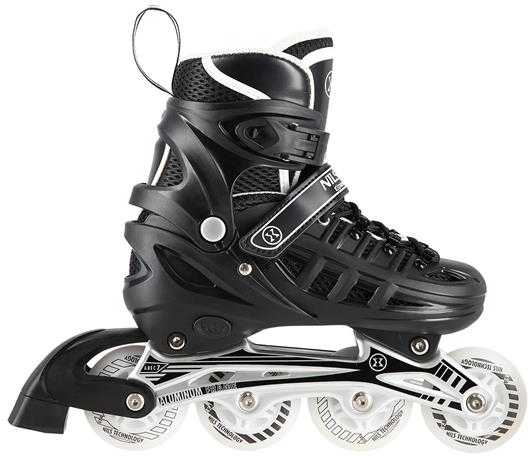NH10905 4in1 Juodas LED DYDIS. S(31-34) INLINE PAČIŪRĖS SU MATMENIAIS NILS EXTREME HOCKEY RAIL