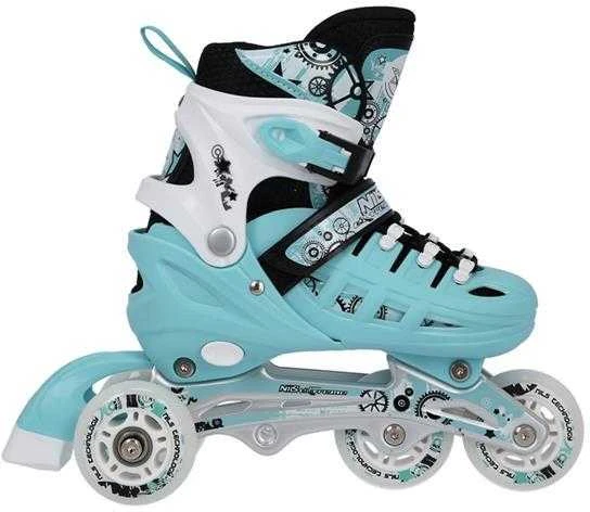 NH10905 4in1 MINT DYDIS. L(39-42) INLINE PAČIŪRĖS SU MATMENYS. THE NILS EXTREME HOCKEY SKY