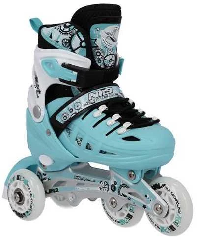 NH10905 4in1 MINT DYDIS. L(39-42) INLINE PAČIŪRĖS SU MATMENYS. THE NILS EXTREME HOCKEY SKY