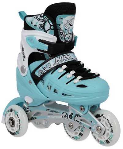 NH10905 4in1 MINT DYDIS. M(35-38) INLINE RIUDŽIAI SU MATMENYS. THE NILS EXTREME HOCKEY SKY