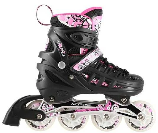 NH10905 4in1 rožinis LED DYDIS. S(31-34) INLINE PAČIŪRĖS SU MATMENIAIS NILS EXTREME HOCKEY RAIL