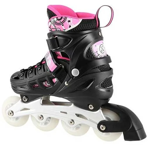 NH10905 4in1 rožinis LED DYDIS. S(31-34) INLINE PAČIŪRĖS SU MATMENIAIS NILS EXTREME HOCKEY RAIL