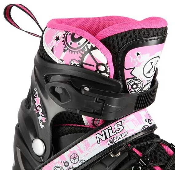 NH10905 4in1 rožinis LED DYDIS. S(31-34) INLINE PAČIŪRĖS SU MATMENIAIS NILS EXTREME HOCKEY RAIL