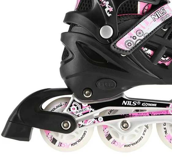 NH10905 4in1 rožinis LED DYDIS. S(31-34) INLINE PAČIŪRĖS SU MATMENIAIS NILS EXTREME HOCKEY RAIL