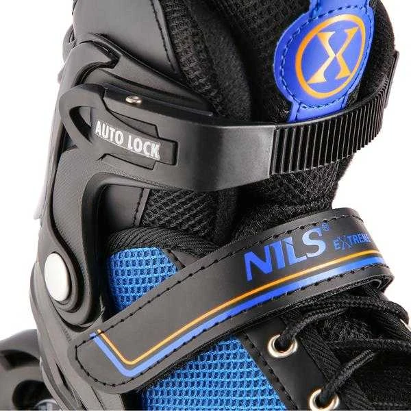 NH18188A 2in1 JUODOS IR ORANŽINĖS DYDŽIAI (34-38) INLINE RIEDŽIAI SU MATMENYS PŁ. NILS EXTREME RIDUOTIS
