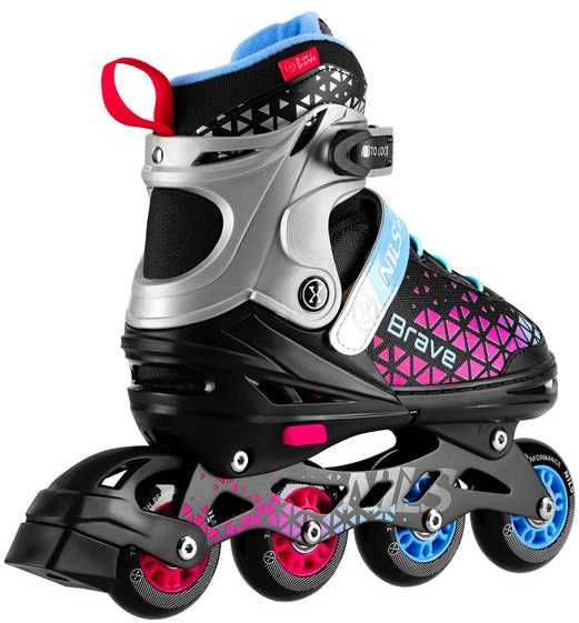 NH18190A 4in1 BRAVE INLINE RIEDŽIAI, RAUDŽIO ​​DYDŽIO. M(34-38) SU MATMENYS. PŁ. NILS EXTREME RIDUOTIS
