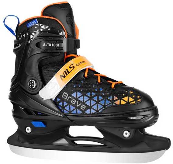 NH18190A 4in1 BRAVE INLINE RIUDŽIAI MĖLYNAS ORANŽINĖS DYDŽIO. M(34-38) SU MATMENYS. PŁ. NILS EXTREME RIDUOTIS