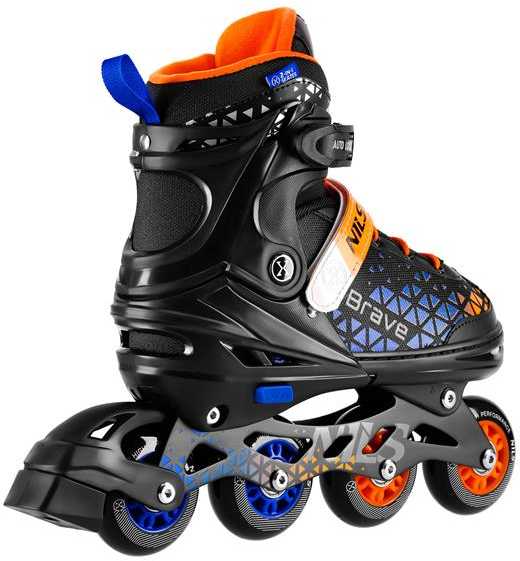 NH18190A 4in1 BRAVE INLINE RIUDŽIAI MĖLYNAS ORANŽINĖS DYDŽIO. M(34-38) SU MATMENYS. PŁ. NILS EXTREME RIDUOTIS