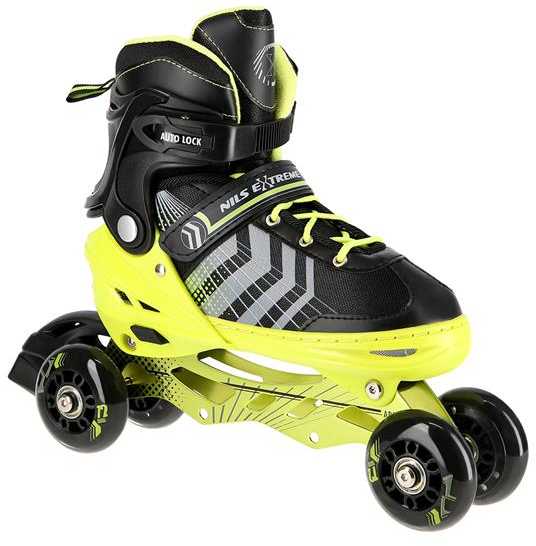 NH18192 4in1 JUODAI ŽALIAI DYDŽIAI (34-38) INLINE RIUDŽIAI SU MATMENYS PŁ. FIGURINE NILS EXTREME