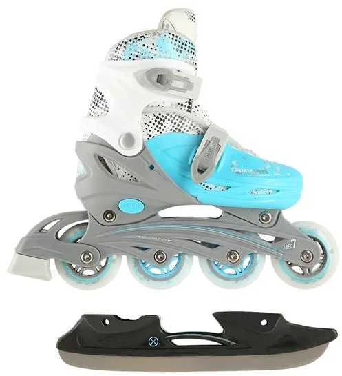 NH18331 MĖLYNA 4in1 DYDIS. M (35-38) INLINE PAČIŪRĖS SU MATMENYS THE NILS EXTREME HOCKEY SKY