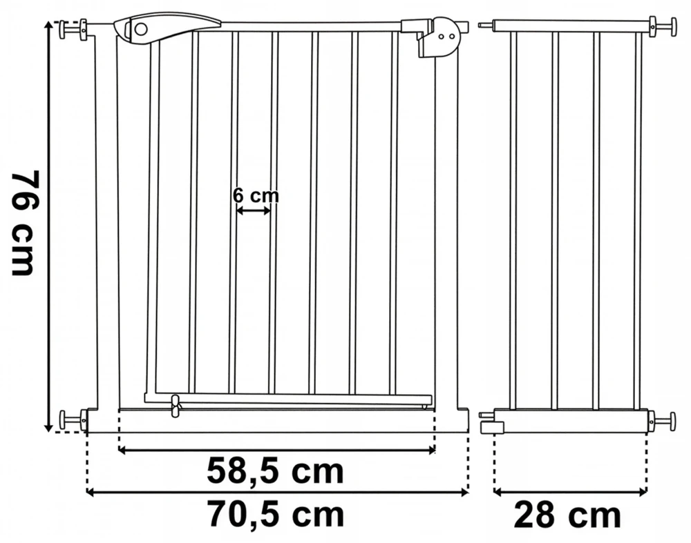 NILA apsauginių vartų užtvara 75-113 cm