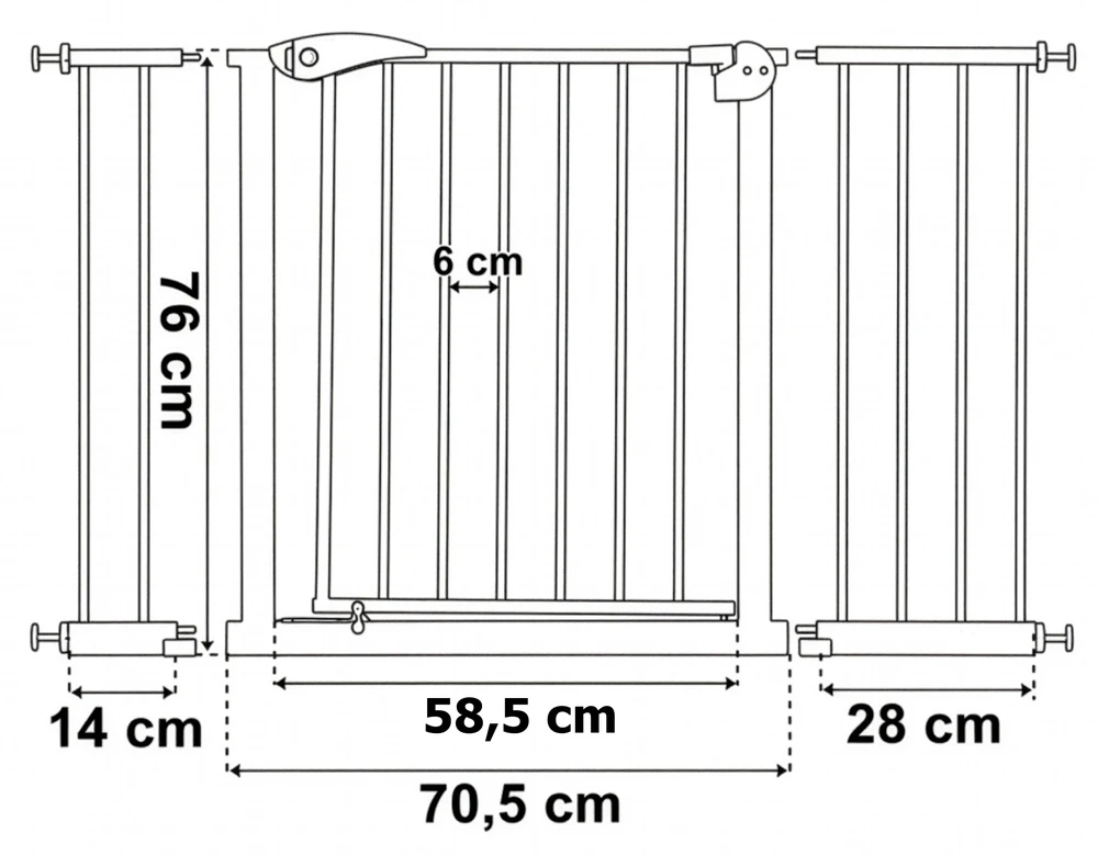NILA apsauginių vartų užtvara 75-127,5 cm