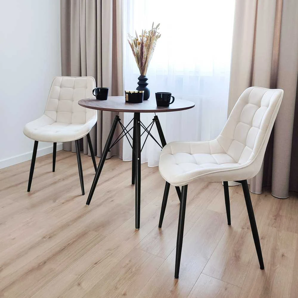 NORMAN Velvet beige aksominė kėdė