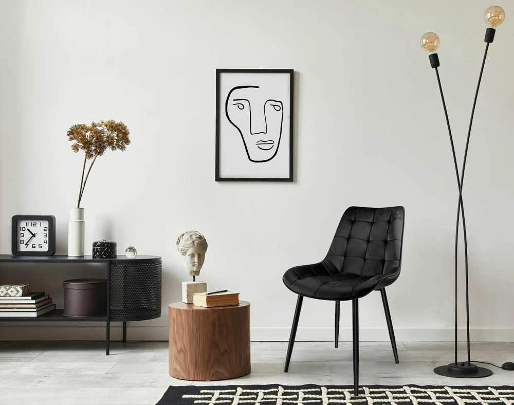 NORMAN Velvet juodo aksomo kėdė