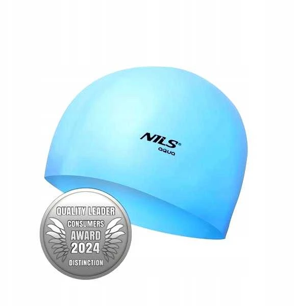 NQC BL01 ŠVIESIAI MĖLYNAS SILIKONINIS KEPURĖLIS NILS AQUA