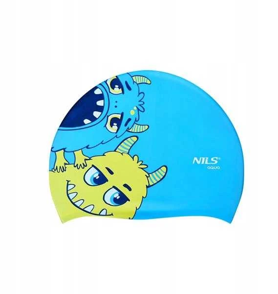 NQC MONSTER Mėlynas VAIKIŠKA SILIKONINĖ KEPURĖ NILS AQUA