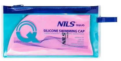 NQC VIENOS SPALVOS PK02 ŠVIESIAI ROŽINĖS SILIKONINĖS KEPURĖS NILS AQUA