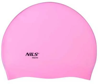 NQC VIENOS SPALVOS PK02 ŠVIESIAI ROŽINĖS SILIKONINĖS KEPURĖS NILS AQUA