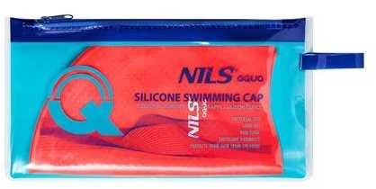 NQC VIENOS SPALVOS RAUDONAS SILIKONINIS KEPURĖLIS SU TAŠKAIS NILS AQUA
