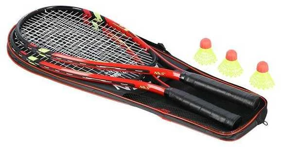 NRS001 SPEEDMINTON RINKINYS 2 REKETĖS + SKRAUTĖS + RAUDONOS DANGLĖS NILAI