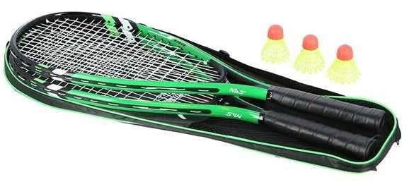 NRS001 SPEEDMINTON RINKINYS 2 REKETĖS + PLOKŠČIAI + ŽALIOS DANGLĖS NILAI