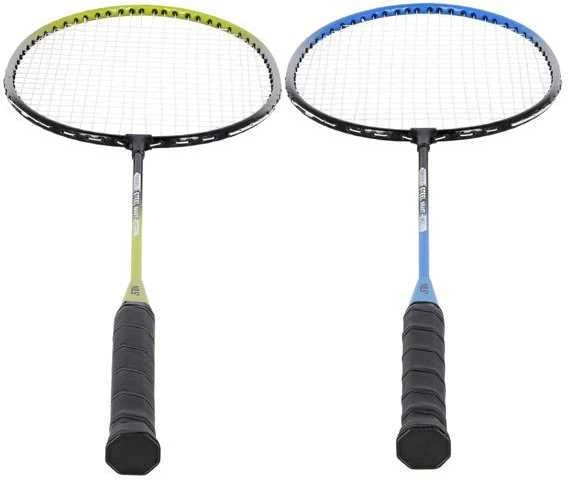NRZ014 PLIENINIS / BADMINTONAS RINKINYS 4 REKETĖS + 3 VEŽĖLIAI + TINKLAI 195x22cm + NILS dangtelis