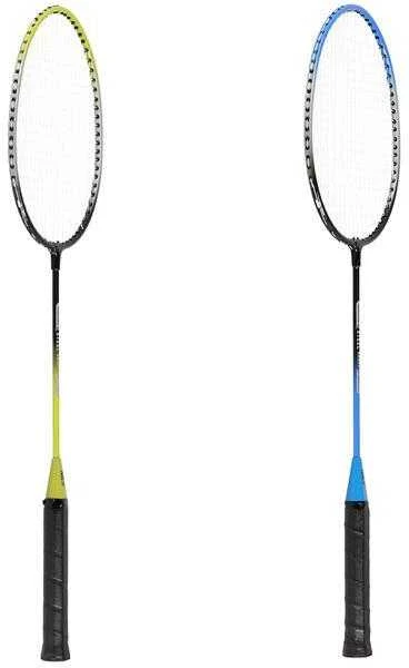 NRZ014 PLIENINIS / BADMINTONAS RINKINYS 4 REKETĖS + 3 VEŽĖLIAI + TINKLAI 195x22cm + NILS dangtelis