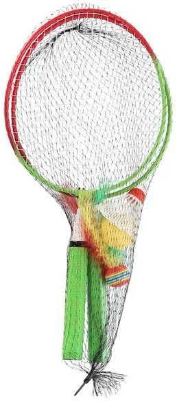 NRZ051 PLIENINIS / BADMINTONAS RINKINYS 2 RAKETĖS + SKRAUTĖS + KUMULIAI JAUNIEJI NILAI