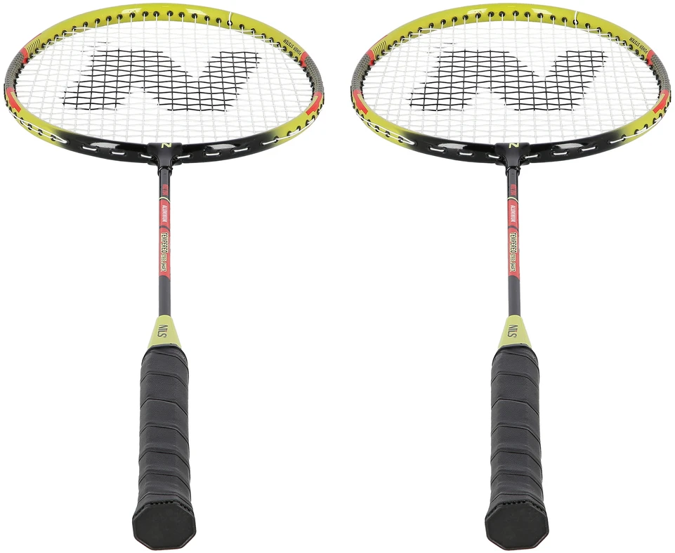 NRZ204-1 ALIUMINIO BADMINTONO RAKETĖS + 3 PLUNKSNINĖS LAUKELĖS + NILS UŽDANGALAS