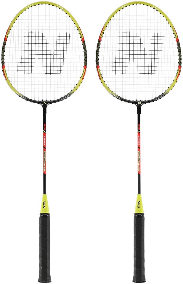 NRZ204-1 ALIUMINIO BADMINTONO RAKETĖS + 3 PLUNKSNINĖS LAUKELĖS + NILS UŽDANGALAS