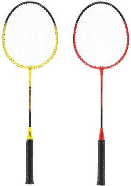 NRZ264 ALIUMINIO / BADMINTONO RINKINYS 4 RAKETĖS + 3 PLUNKSTINĖS langinės + TINKLAS 600x60cm + NILS dangtelis
