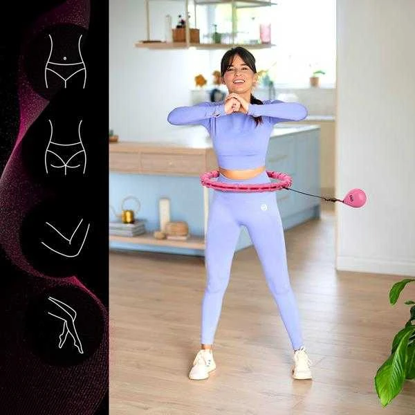 OHA02 HULA APYNIŲ ROŽINĖ SU RIEŠUTAIS IR VIENU FITNESS SVORIU