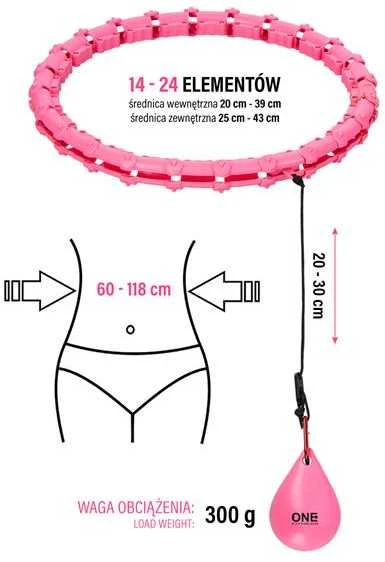 OHA02 HULA APYNIŲ ROŽINĖ SU RIEŠUTAIS IR VIENU FITNESS SVORIU