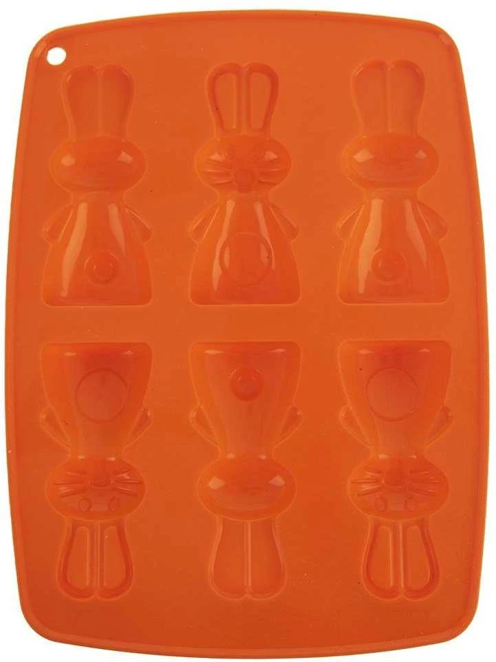 Oranžinis zuikis silikoninis sausainis ir praline formelė