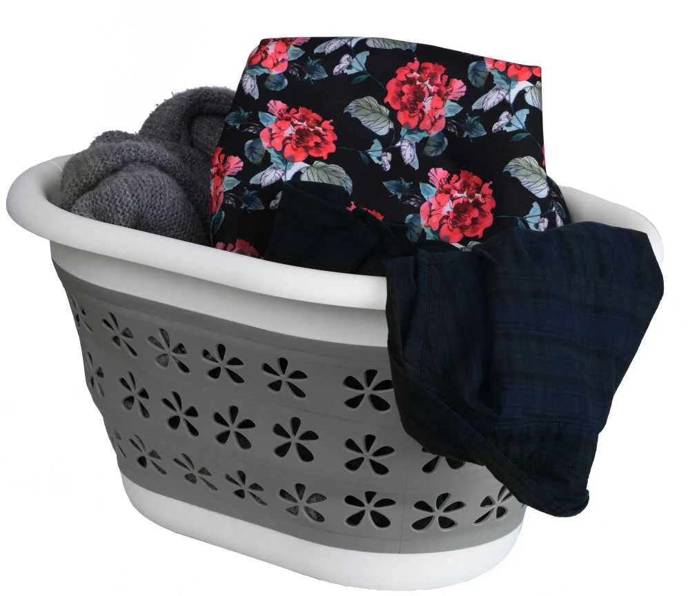 Ovalus sulankstomas dubuo 50 x 37 cm baltas ir pilkas OVAL COMPACT 25L