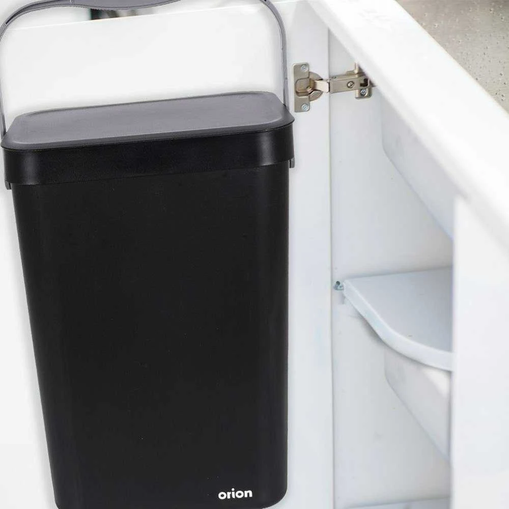 PAKABINĖ PLASTIKINIŲ ATLIEKŲ DĖŽUTĖ 10L, JUODA