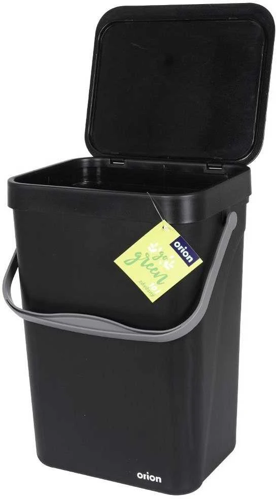 PAKABINĖ PLASTIKINIŲ ATLIEKŲ DĖŽUTĖ 10L, JUODA