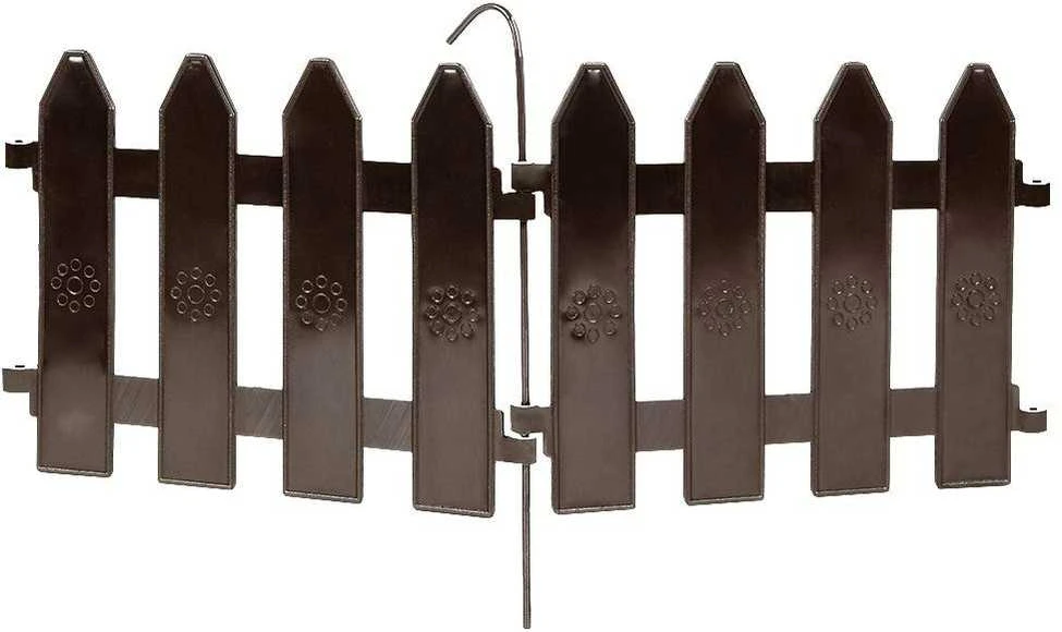 Palisade sodo tvoros apvadų komplektas rudas 10 vnt. 200 cm 20x15 cm