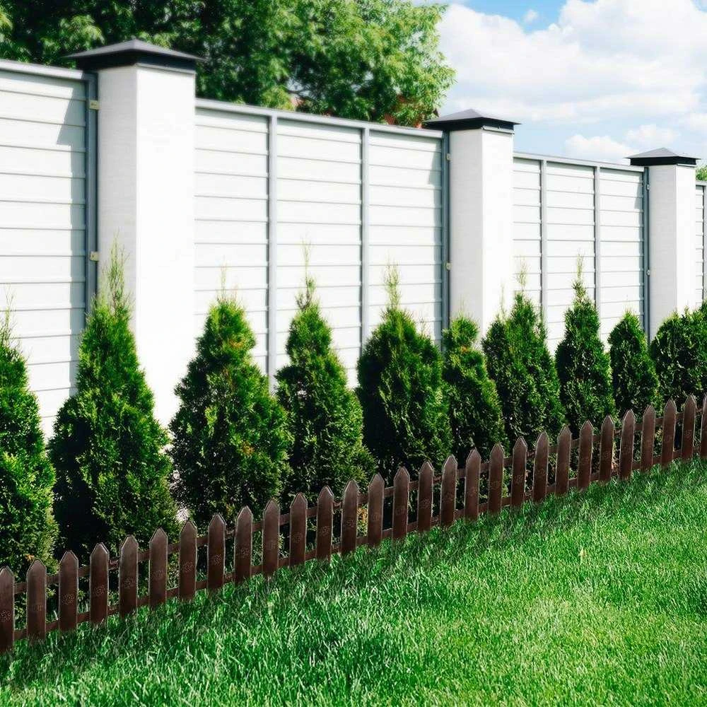 Palisade sodo tvoros apvadų komplektas rudas 10 vnt. 200 cm 20x15 cm