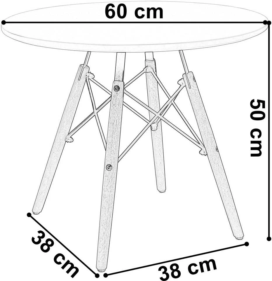 PARIS DTW apvalus stalas 60 cm baltas
