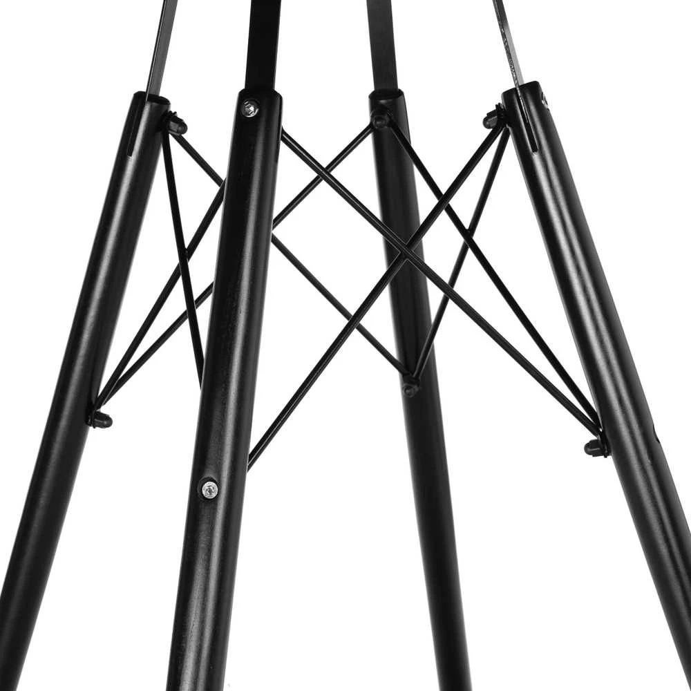 PARIS Juodas DTW apvalus stalas, 80 cm, baltas marmuras