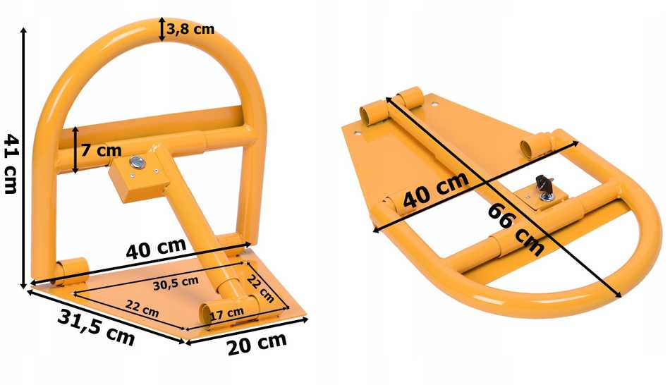 Parkavimo spynos barjeras 40 cm su rakteliais