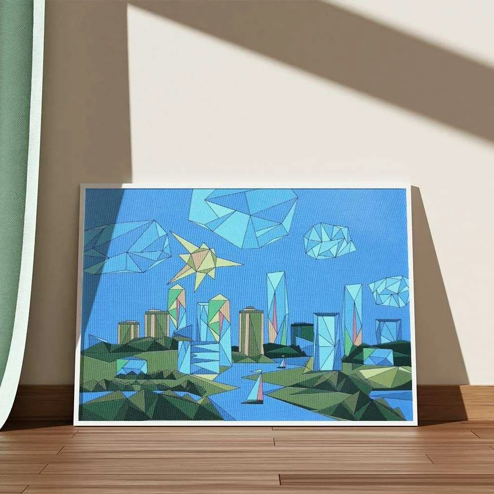 Paveikslėlis tapybai skaičiais dažais, drobės teptuku, rinkinyje 10 vnt. 30x40 cm