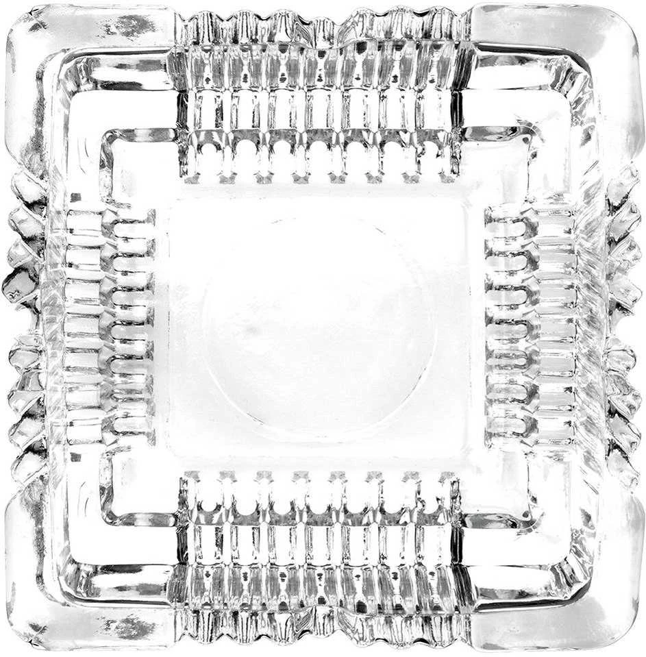 Peleninė, kvadratinė, bespalvė, stiklinė, stalinė peleninė, 10,5x10,5x3,5 cm