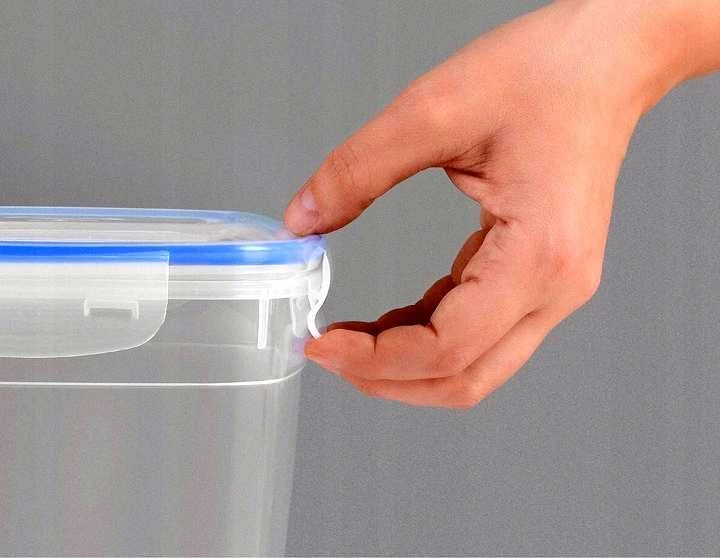 Permatomų stačiakampių indelių rinkinys 400, 800, 1400 ml
