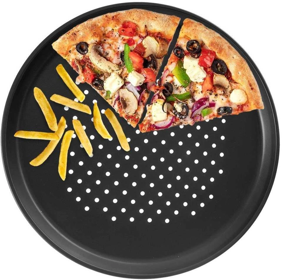 Picos keptuvės perforuotas lakštas su teflonine danga, juodas, 32 cm