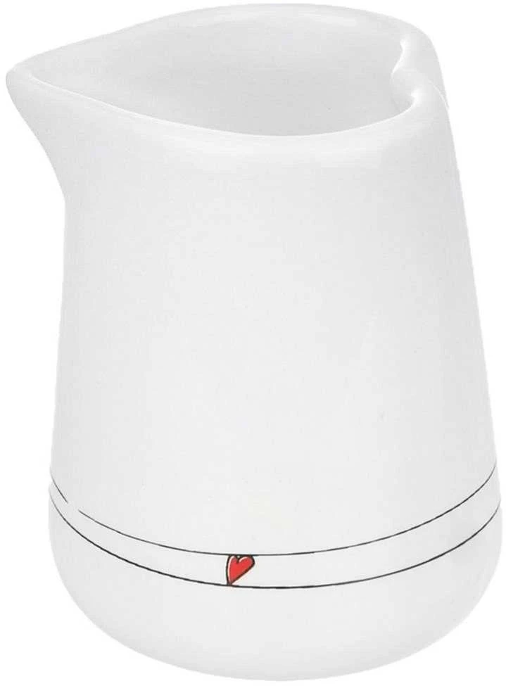 Pieno ąsotis / pieno ąsotis keraminės baltos ŠIRDYS 120 ml