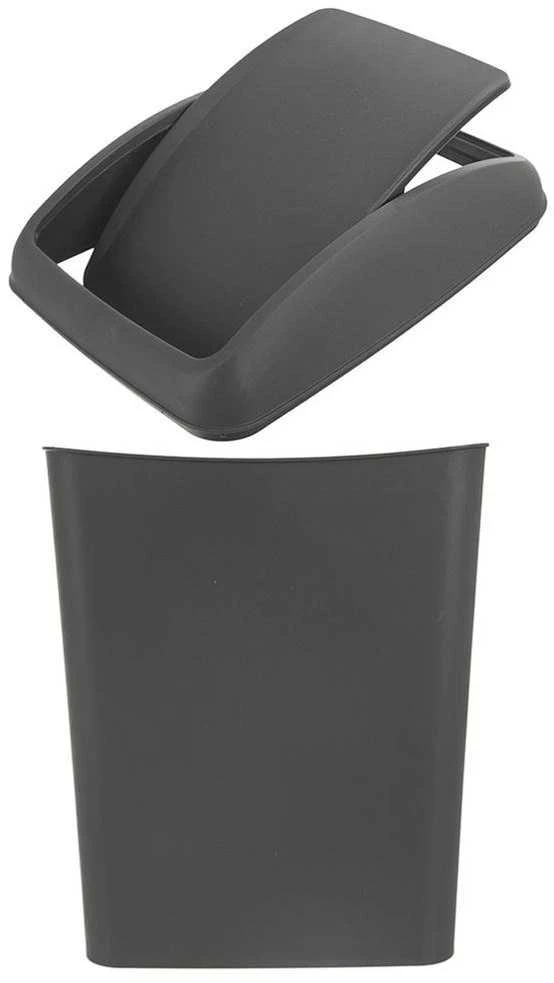 Pilkos spalvos plastiko šiukšlių dėžė, 10 litrų