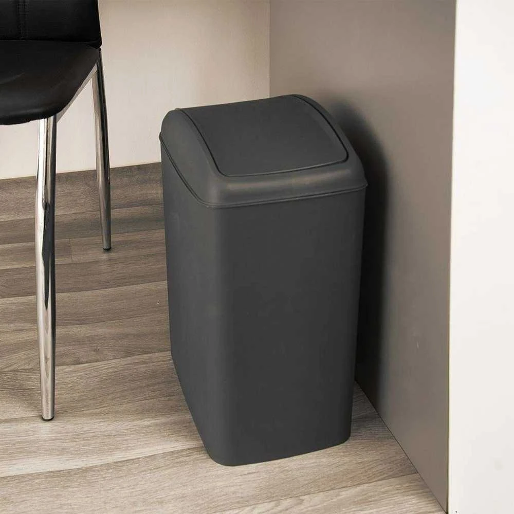 Pilkos spalvos plastiko šiukšlių dėžė, 20 litrų